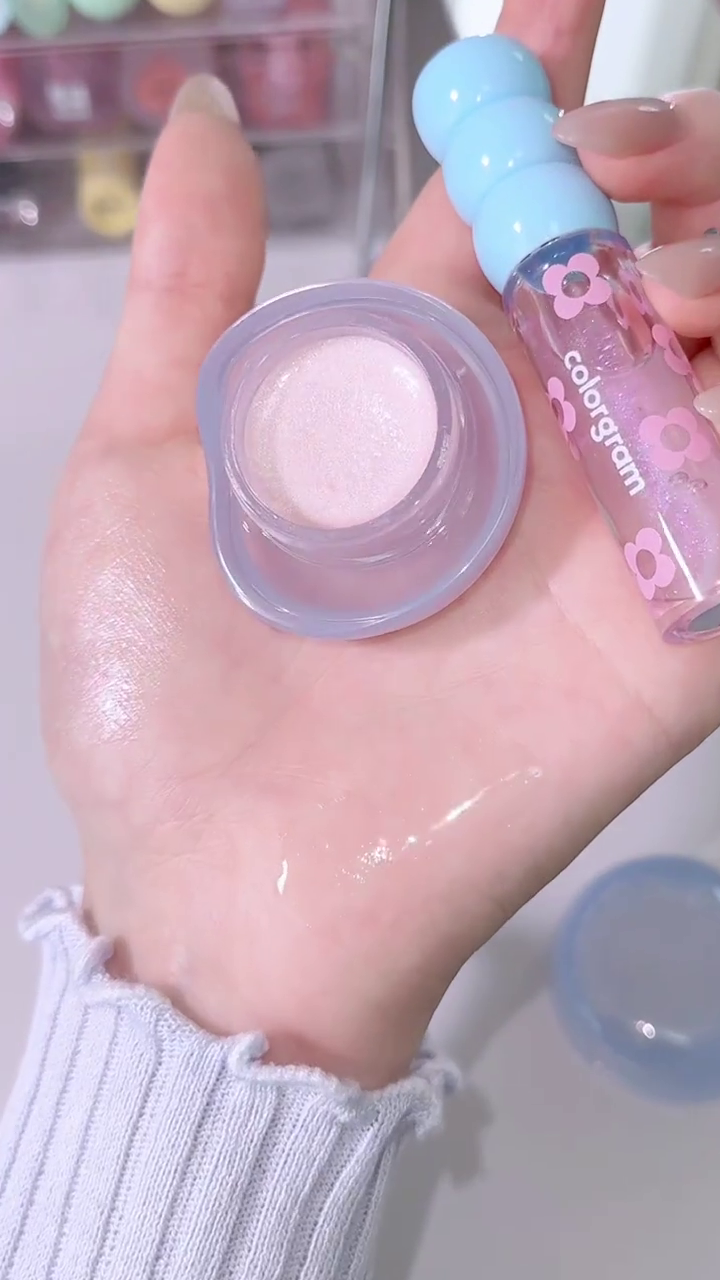 Adorable Blue Skincare Set: Lip Balm, Gloss, and Perfume