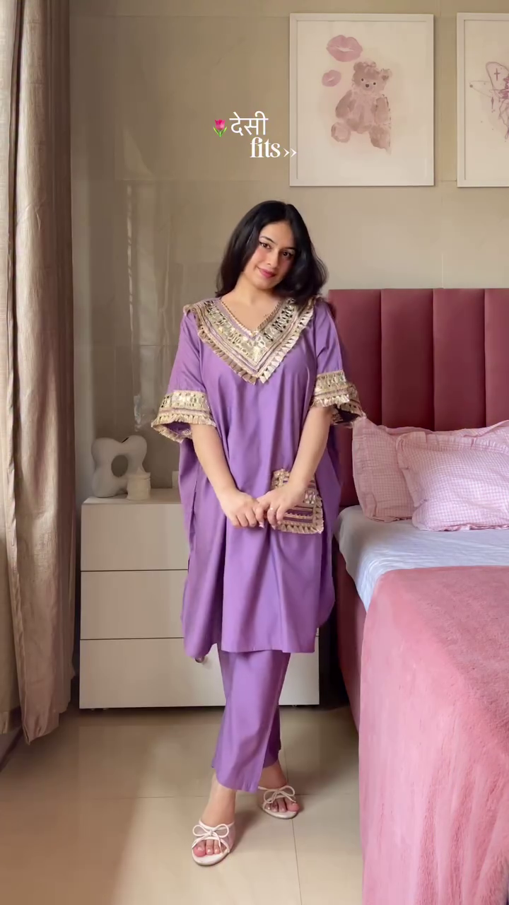 A beautiful collection of ethnic outfits featuring a purple kurta with golden borders and a floral white kurta with vibrant prints