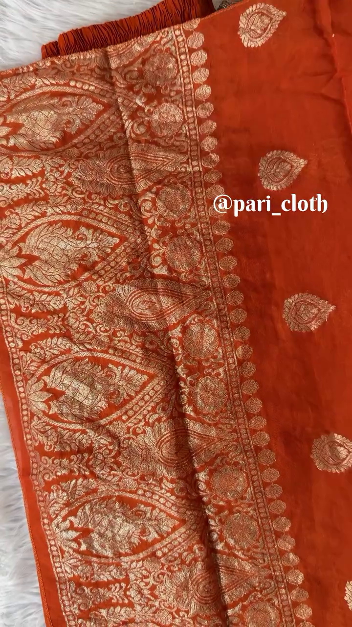 Vibrant Orange Embroidered Kurti with Intricate Floral Thread Work and Beaded Detailing – Perfect for Festive and Traditional Occasions.
