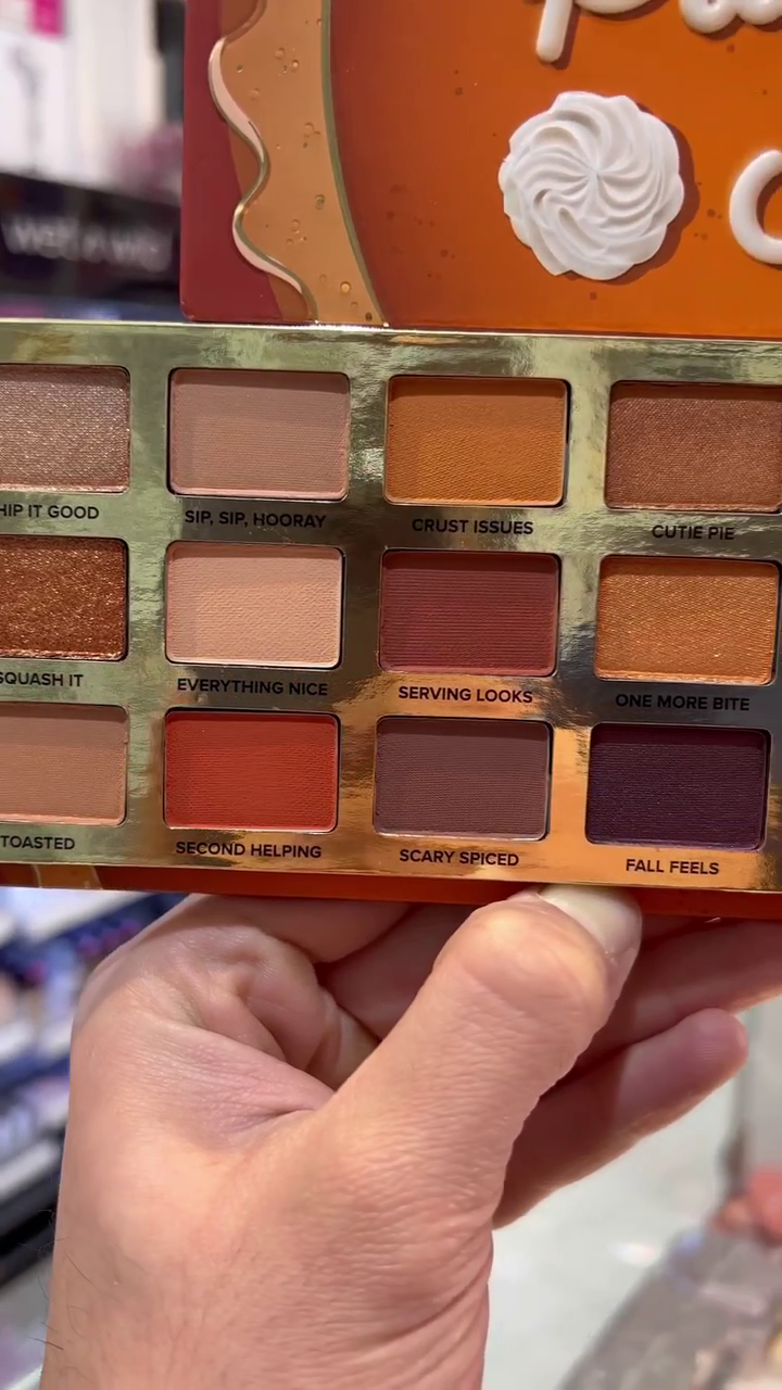 Too Faced Pumpkin Spice Second Slice Eyeshadow Palette with 18 Warm, Autumn-Inspired Shades, Featuring Rich Browns, Oranges, and Metallics for Cozy Fall Looks
