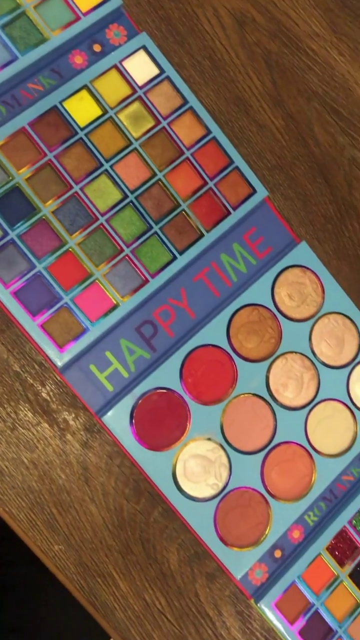 48-Color Eyeshadow and Blush Palette with Bold Matte, Shimmer, and Glitter Shades for Creative and Fun Makeup Looks