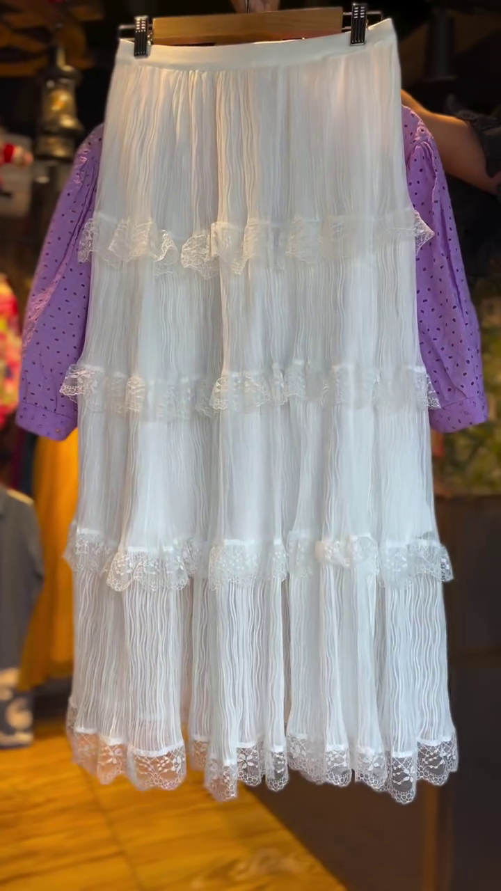Elegant Lavender Embroidered Cotton Shirt with Smocked Tube Top and Layered White Pleated Lace Skirt – Three-Piece Feminine Summer Co-Ord Set for Effortless Chic Style