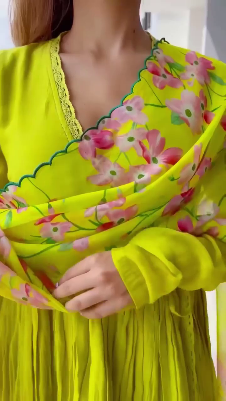 Parrot Green Punjabi Patiala Suit Salwar Kameez