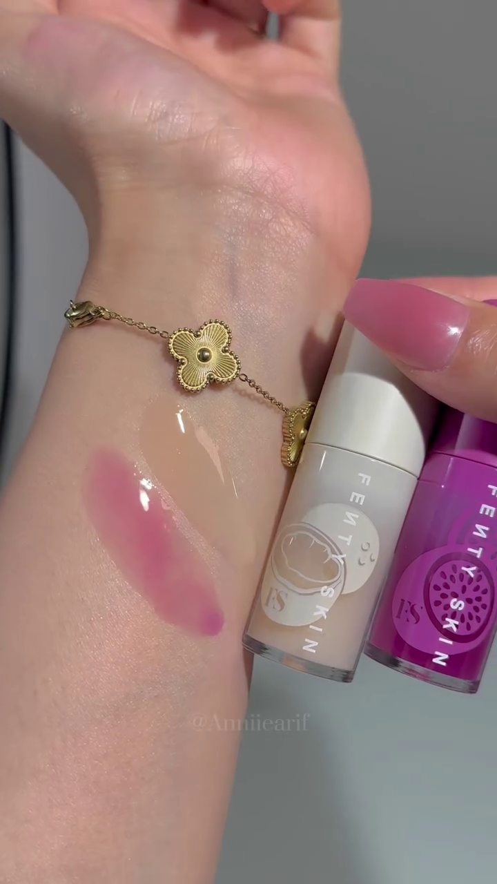 Fenty Skin Lip Balms – Moisturizing and Tinted in Refreshing Shades: Clear (Hydrating), Pink (Tinted Glow), and Purple (Soft Tint) for a Smooth, Nourishing Finish