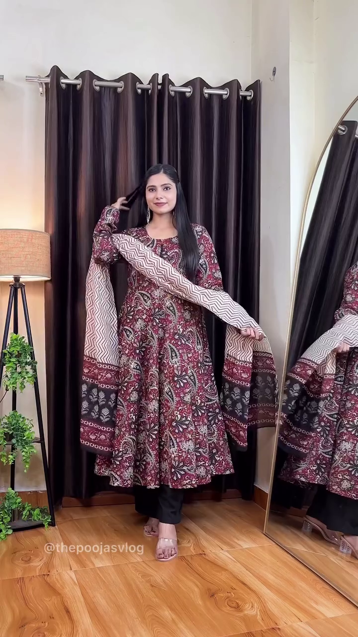 Bohemian Printed Anarkali Dresses with Elegant Dupattas – Stylish and Comfortable Traditional Wear for Festive Occasions and Casual Gatherings.