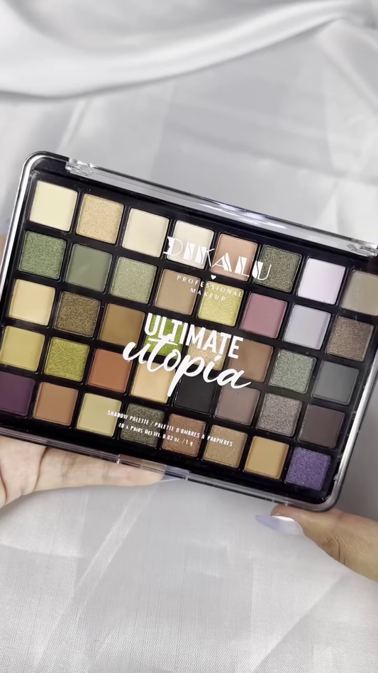 40-Color Eyeshadow Palette – Stunning Matte, Shimmer, and Metallic Shades in Green, Gold, Brown, and Purple for Versatile Eye Makeup Looks