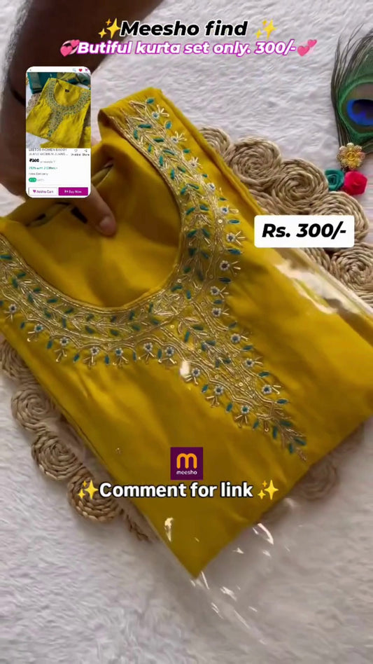 Elegant Mustard Yellow Kurta Set with Delicate Embroidery with Stylish dupatta and Affordable pant set for every wedding function