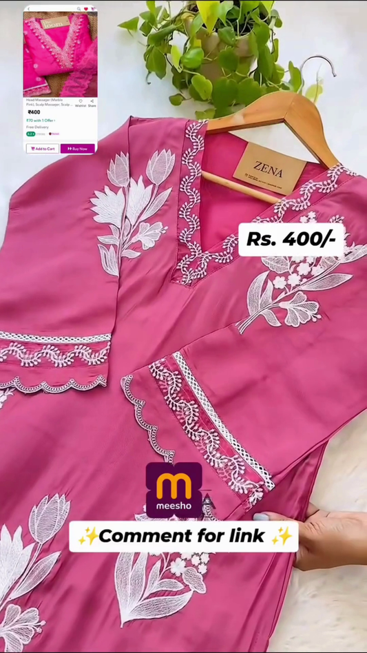 Gorgeous Readymade Stitched Ethnic Designer 3 Pcs Straight Kurta with Dupatta Salwar Set