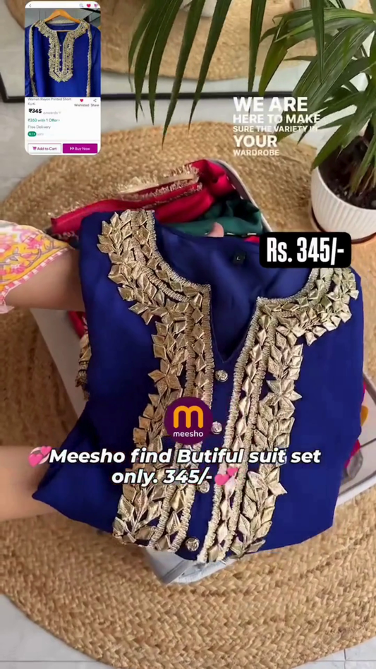 Women's Georgette Zari With Embroidery Work Cotton Suit Dress In Multi Color