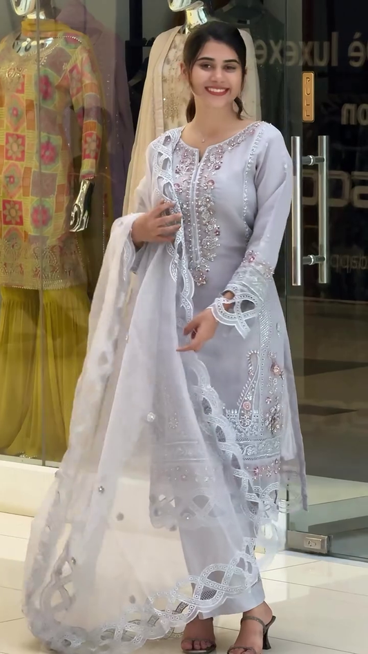 Women's Rayon Embroidered Kurta, Pant with Dupatta Set for every occasion