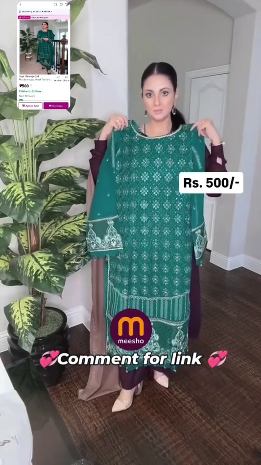 Luxeurs Ready to Wear Emerald Embroidered Lawn Stitched Dress with Dupatta for every function