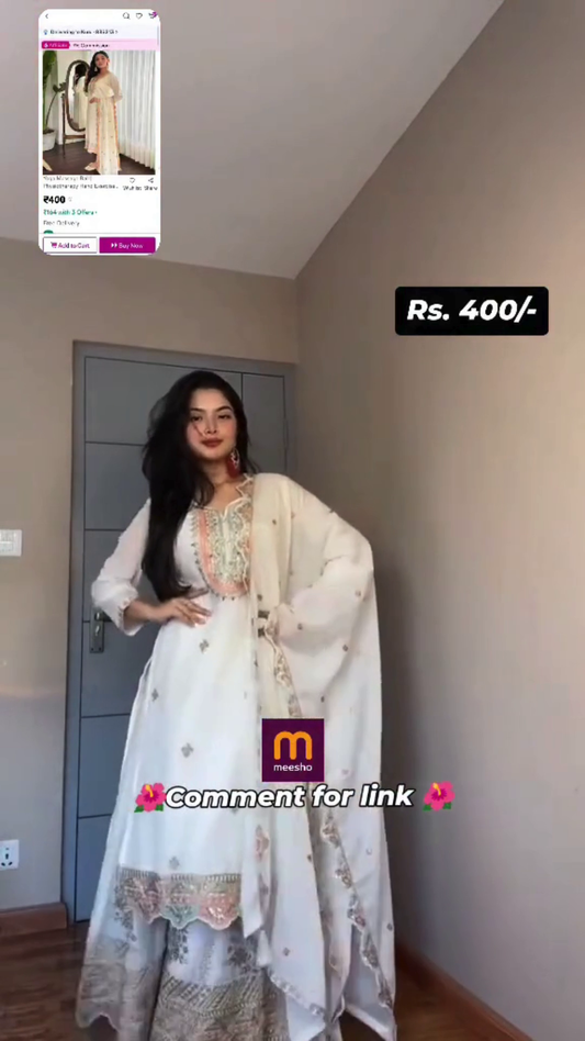 Elegant White Embroidered Anarkali Suit with Dupatta and beautiful plaza pair for any traditional occasion