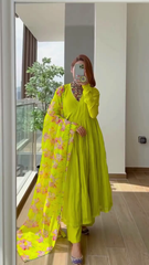 Parrot Green Punjabi Patiala Suit Salwar Kameez